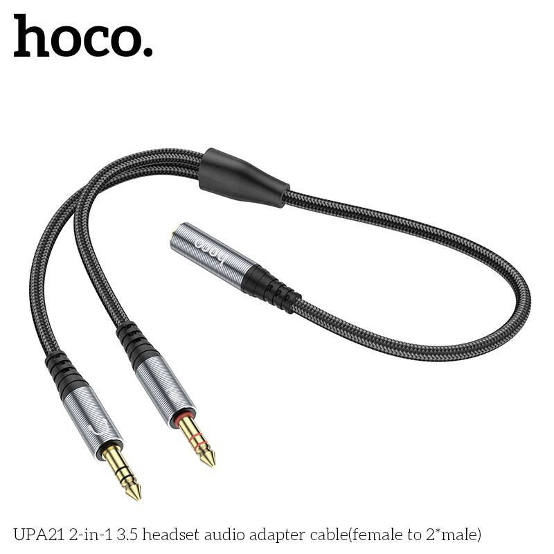 Cáp Gộp Audio & Mic Sang Tai Nghe 3.5mm Chính Hãng Hoco UPA21 -Support Âm Thanh Hifi - 3.5 Audio Female to 2 Male | BigBuy360 - bigbuy360.vn