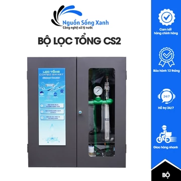 Bộ Lọc Nước CS2 Lọc Tổng 3 Cấp Lọc Cốc Béo PP + Cốc CTO 20 Inch + Màng Siêu Lọc UF Sục Rửa Tự Động