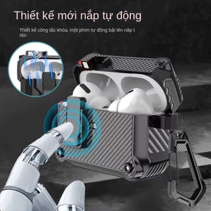 Vỏ Bảo Vệ Hộp Sạc Tai Nghe Airpods 4 3 Pro Pro2 2/1 Nắp đậy cơ học tự bật Bao da bảo vệ tai nghe