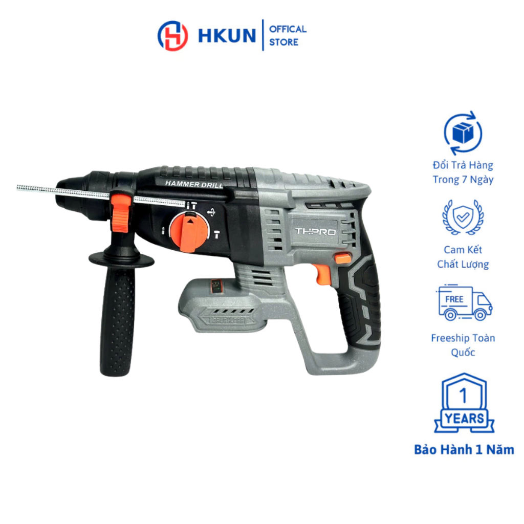 Thân Máy Khoan Bê Tông Pin THPRO TH2606PRO Động Cơ Không Chổi Than Lõi Đồng Chân Pin Phổ Thông