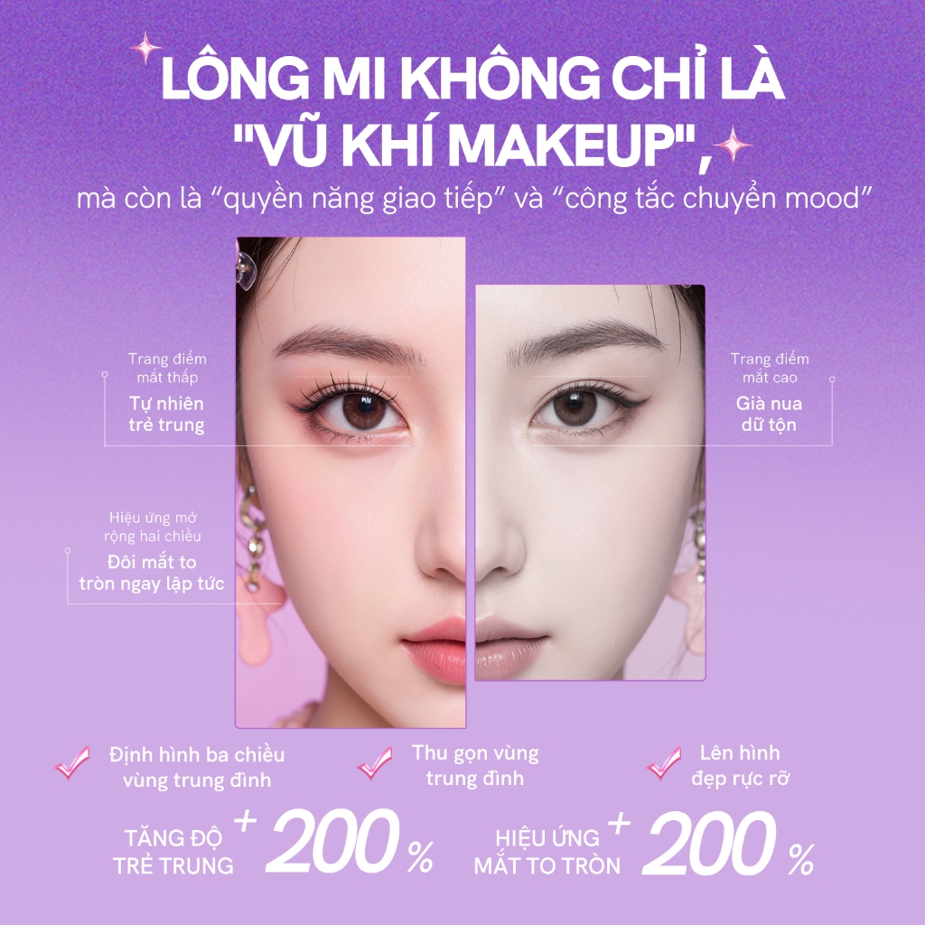 MLEN DIARY Lông Mi Giả Tự Dính BST Mới Được Cải Tiến Cụm Mi Giả Tự Nhiên Có Thể Tái Sử Dụng