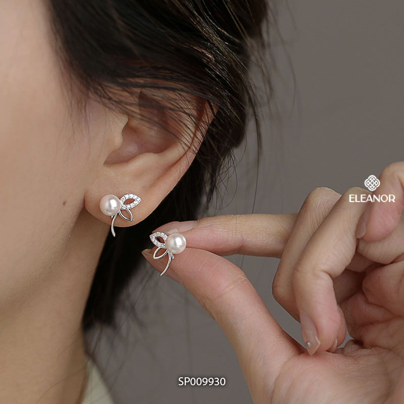 Bông tai nữ chuôi bạc 925 Eleanor Accessories tai thỏ đính đá phụ kiện trang sức khuyên tai 9930