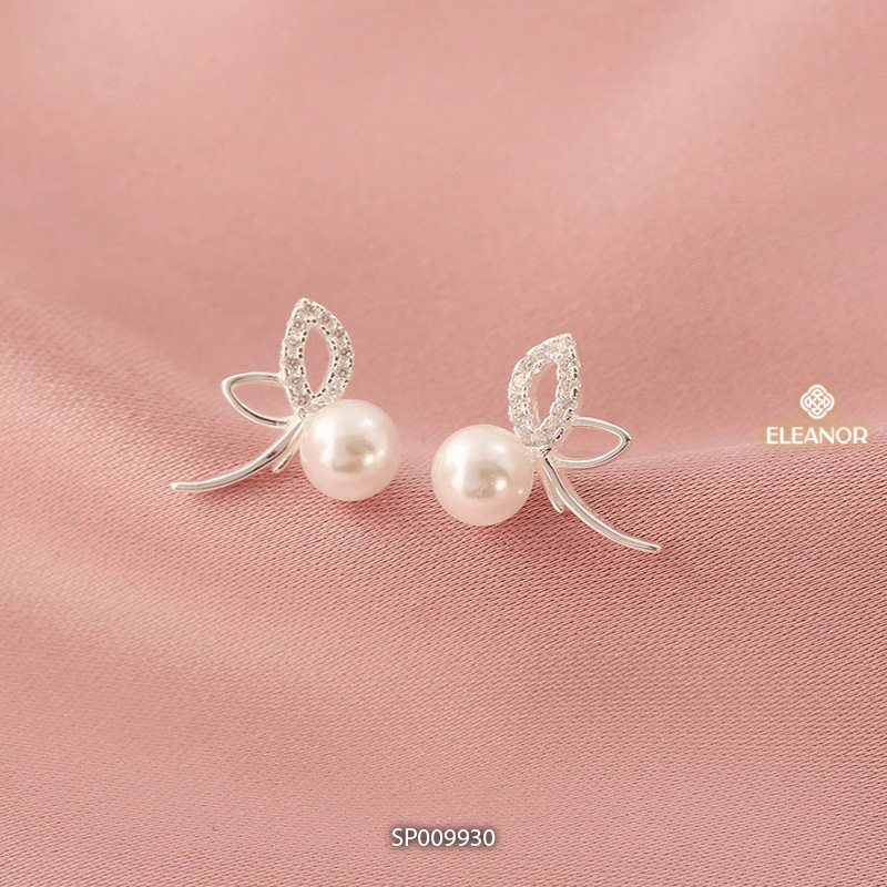 Bông tai nữ chuôi bạc 925 Eleanor Accessories tai thỏ đính đá phụ kiện trang sức khuyên tai 9930