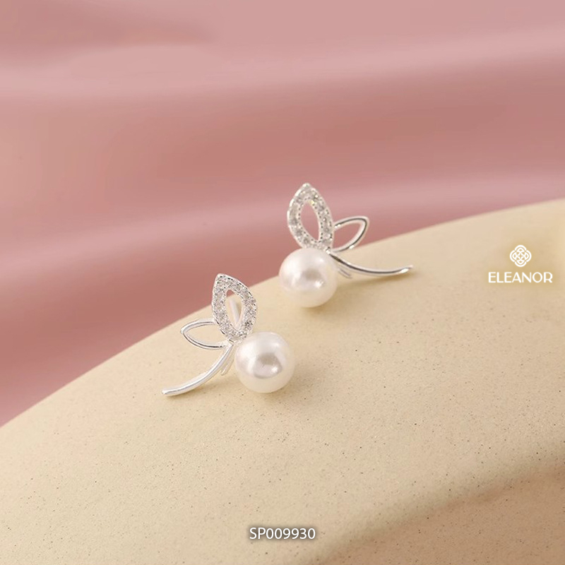 Bông tai nữ chuôi bạc 925 Eleanor Accessories tai thỏ đính đá phụ kiện trang sức khuyên tai 9930