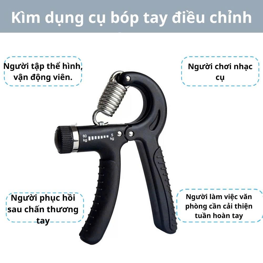 Dụng Cụ Bóp Tay Điều Chỉnh Lực - Tăng Cường Tập Thể Dục Thể Thao Mỗi Ngày