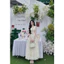 Set Váy maxi ren dài xòe phối áo gile cổ vest chun lưng buộc nơ cổ sang trọng đi tiệc cưới