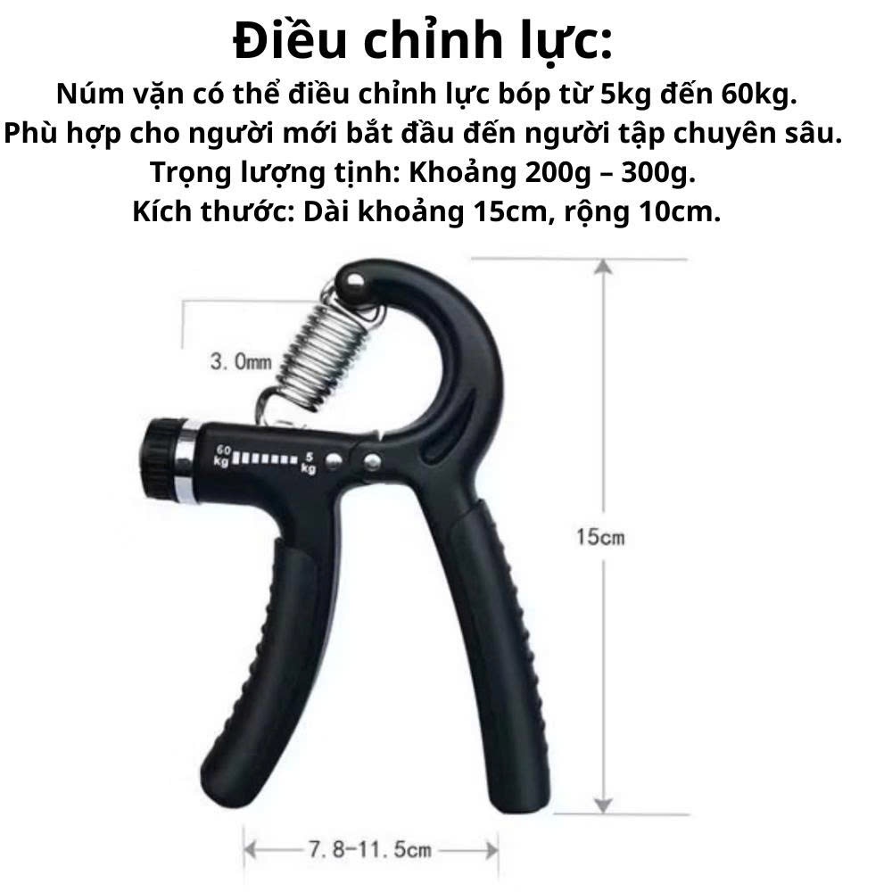 Dụng Cụ Bóp Tay Điều Chỉnh Lực - Tăng Cường Tập Thể Dục Thể Thao Mỗi Ngày