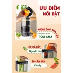 Máy Ép Chậm Masuto Ms Healthy Ép Trái Cây Nguyên Quả Kiệt Bã Dung Tích 0,6L Làm Kem,Ép Cần Tây, Cà Rốt Detox — ảnh 4