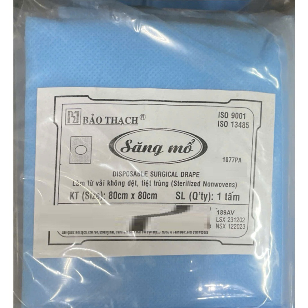 Combo 50 miếng  săng mổ 80x80 không lỗ , có lỗ, săng mỗ Bảo Thạch