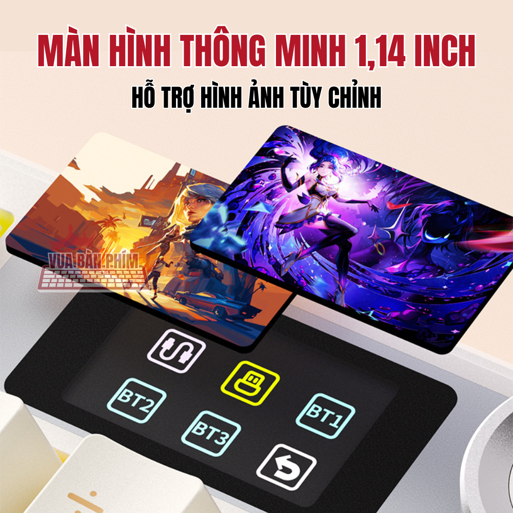 [HÀNG SẴN] Bàn phím cơ không dây Aula 108 pro, màn hình tùy chỉnh , full phím, 3mode , mạch xuôi , led rgb, hostswap | BigBuy360 - bigbuy360.vn