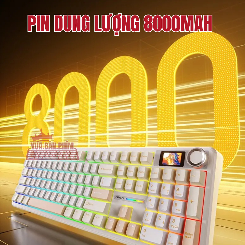 [HÀNG SẴN] Bàn phím cơ không dây Aula 108 pro, màn hình tùy chỉnh , full phím, 3mode , mạch xuôi , led rgb, hostswap | BigBuy360 - bigbuy360.vn