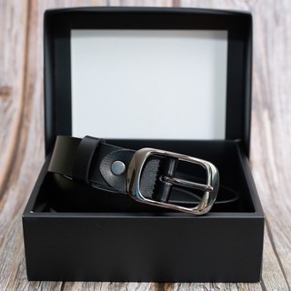 Thắt lưng nam nữ mặt đen phong cách Hàn Quốc, dây nịt da thật unisex đi học, đi làm bản 2.8cm TL75