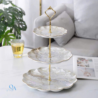 Mẫu mới 2026| Khay, đĩa, kệ, bồng hoa quả bánh kẹo sứ vân đá cao cấp 2 tầng/ 3T. Khay mứt, bánh LUXURY HOME DECOR có sẵn