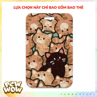 Bao Đựng Thẻ Nhân Viên Nhựa ABS Phong Cách Hoạt Hình Hình Mèo Cam Mèo Đen Orange Black Cat Đáng Yêu Cute