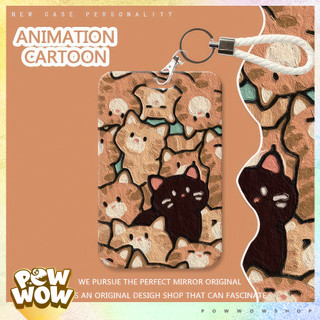 Bao Đựng Thẻ Nhân Viên Nhựa ABS Phong Cách Hoạt Hình Hình Mèo Cam Mèo Đen Orange Black Cat Đáng Yêu Cute