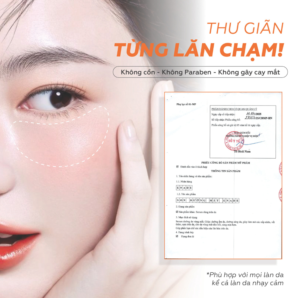 Son Dưỡng Quầng Thâm Mắt ENADE (10ml) - Hỗ Trợ Giảm Quầng Thâm Mắt,Giảm Nếp Nhăn Chiết Xuất Nghệ Trắng