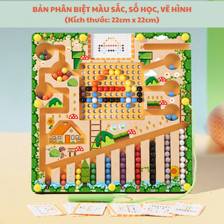 Đồ chơi giáo dục - đồ chơi Montessori-Đồ chơi toán học và vẽ hình, kích thước 22cm x 22 cm