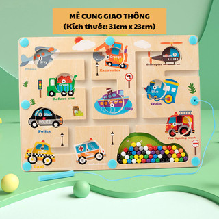 Đồ chơi nhập vai-Đồ chơi gỗ-Đồ chơi giao thông, bảng điều khiển giao thông, bảng to 30cm x 22cm x 1,5cm