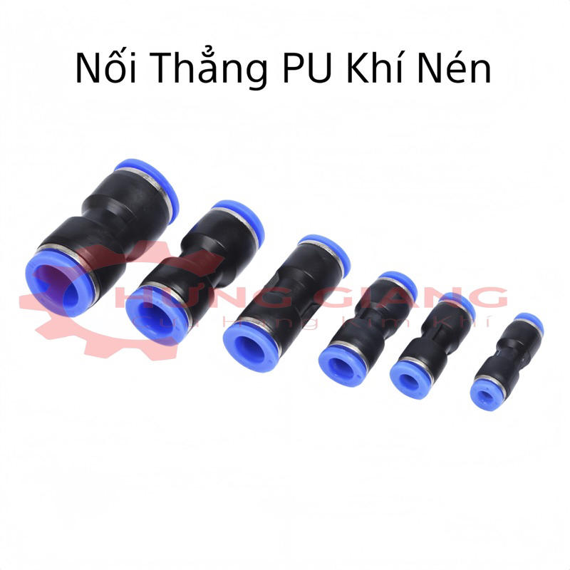 10 Nối Nhanh, Nối Thẳng Ống Hơi Khí Nén Phun Sương PU 4,6,8,10,12,14,16