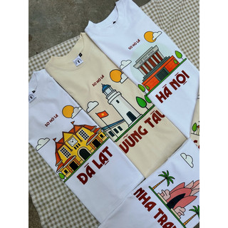 [ĐỊA DANH DU LỊCH COLLECTION] Áo thun Oversize nam nữ Unisex form rộng in hình Địa danh Việt Nam chất cotton mềm mịn