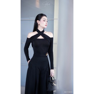 Quần suông đen Khiết Style dập ly thanh lịch KQ18