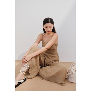 Jumpsuit OLV hai dây ống rộng cổ đổ thanh lịch trẻ trung Tamrie phù hợp đi chơi đi biển