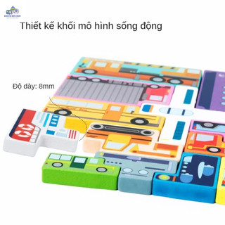 Đồ Chơi Xếp Hình Gỗ Tetris 3D Động Vật Giao Thông Cho Bé 3 4 5 Tuổi - Phát Triển Trí Tuệ, An Toàn