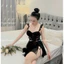 HT92 Váy ngủ sexy xẻ đùi tôn dáng quyến rũ kèm đai tất, đồ ngủ ren xuyên thấu xẻ đùi HT92