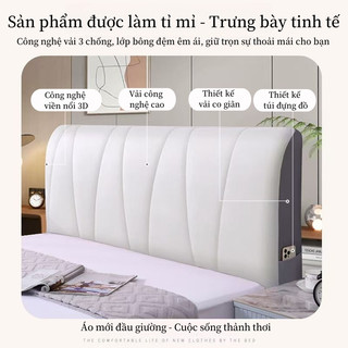vỏ bọc đầu giường toàn phần bằng vải công nghệ dày dặn đa năng kiểu bọc mềm phong cách tối giản