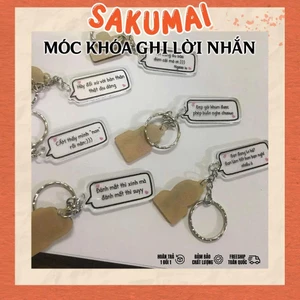 Móc Khoá Lời Nhắn, Móc Khoá Thông Điệp Hai Mảnh Dùng Làm Quà Tặng Bạn Bè Người Yêu Trang Trí Túi Xách Balo - SakuMai