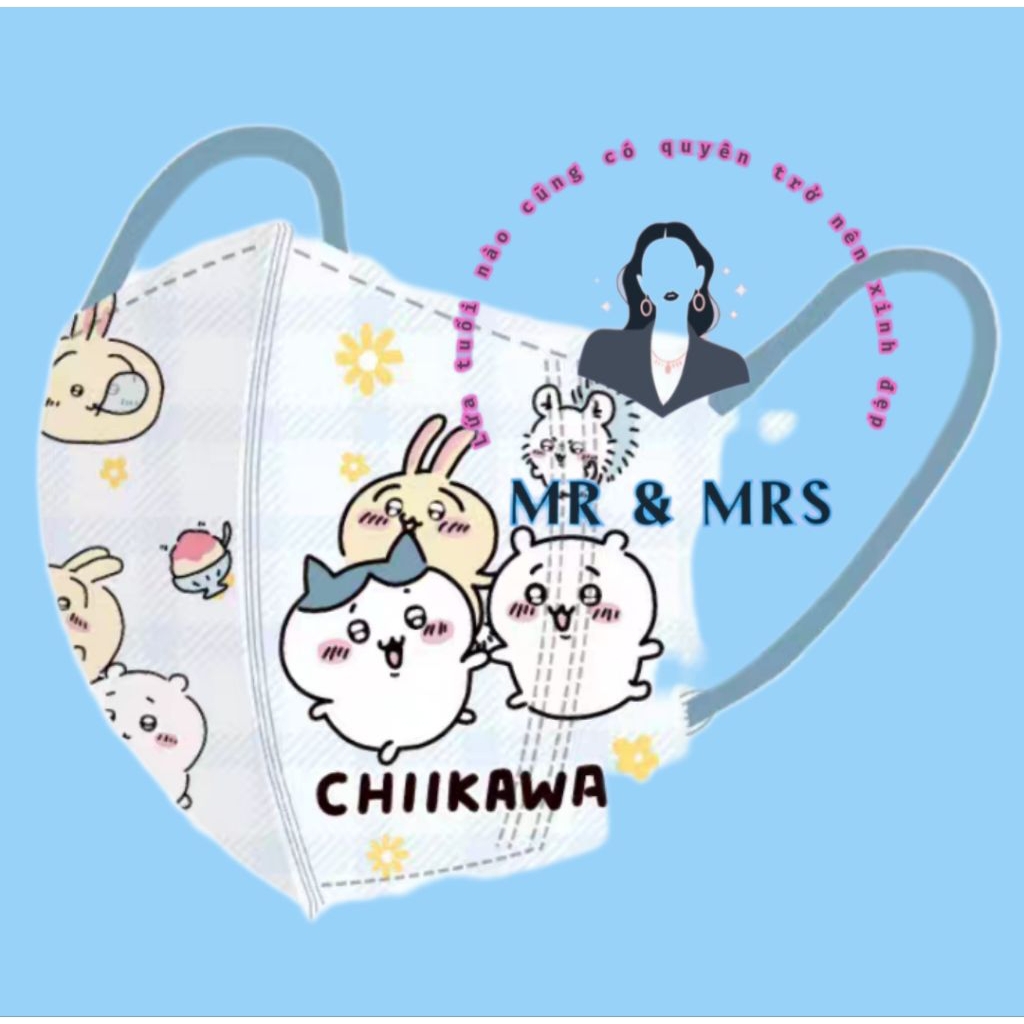 (Set 10/50C) Khẩu Trang Hoạt Hình Chiikiwa Cho Bé 4-12T