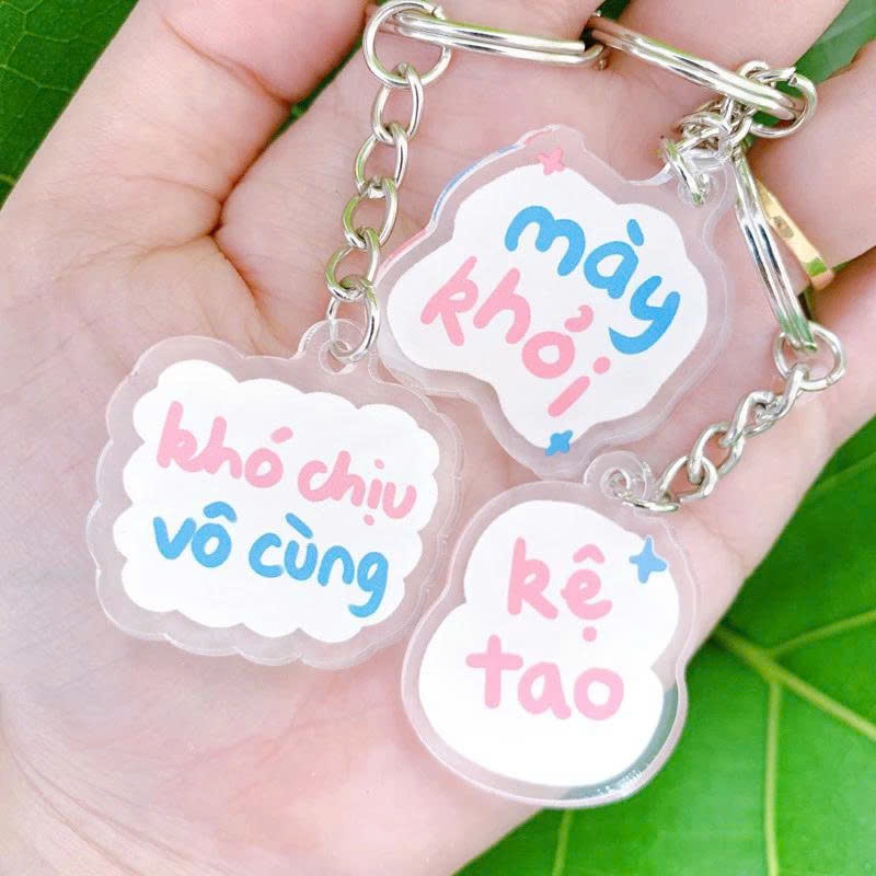 Móc Khoá Lời Nhắn, Móc Khoá Cục Súc Trộm Vía Mắc Gì Kệ Mày Uống Nước Đi Làm Quà Tặng Bạn Bè Người Yêu Cute - SakuMai