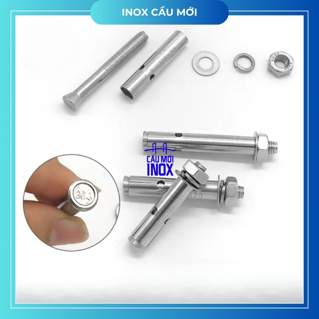 Tắc kê nở inox 201/304 đủ các size – Bu lông nở công trình, hàng loại 1
