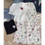 Sét Bộ Quần Hoạt Hình + mix áo CROPTOP ngắn-in hình trái tim love ở ngực