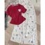 Sét Bộ Quần Hoạt Hình + mix áo CROPTOP ngắn-in hình trái tim love ở ngực