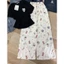 Sét Bộ Quần Hoạt Hình + mix áo CROPTOP ngắn-in hình trái tim love ở ngực