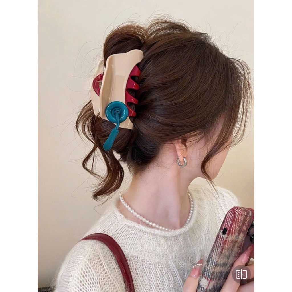 Set 4 kẹp tóc hoạ tiết hoạt hình cute