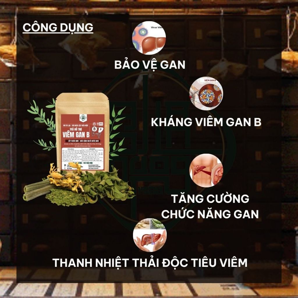 Trà Viêm Gan B Bội Lan Đường, Giảm Virus, Đau Liên Sườn, Vàng Da Vàng Mắt, Mệt Mỏi, Chán Ăn 50 lọc
