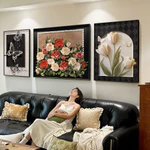 Tranh Treo Tường Tráng Gương Bộ 3 Bức tranh trừu tượng Và Hoa Decor Phòng Khách Văn Phòng Khách sạn Nhà Hàng Hometay — ảnh 1