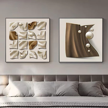 Tranh treo tường tráng gương Trừ tượng bỘ 2 bức tranh decor phòng ngủ phòng khách phòng trọ phòng gameming phòng live