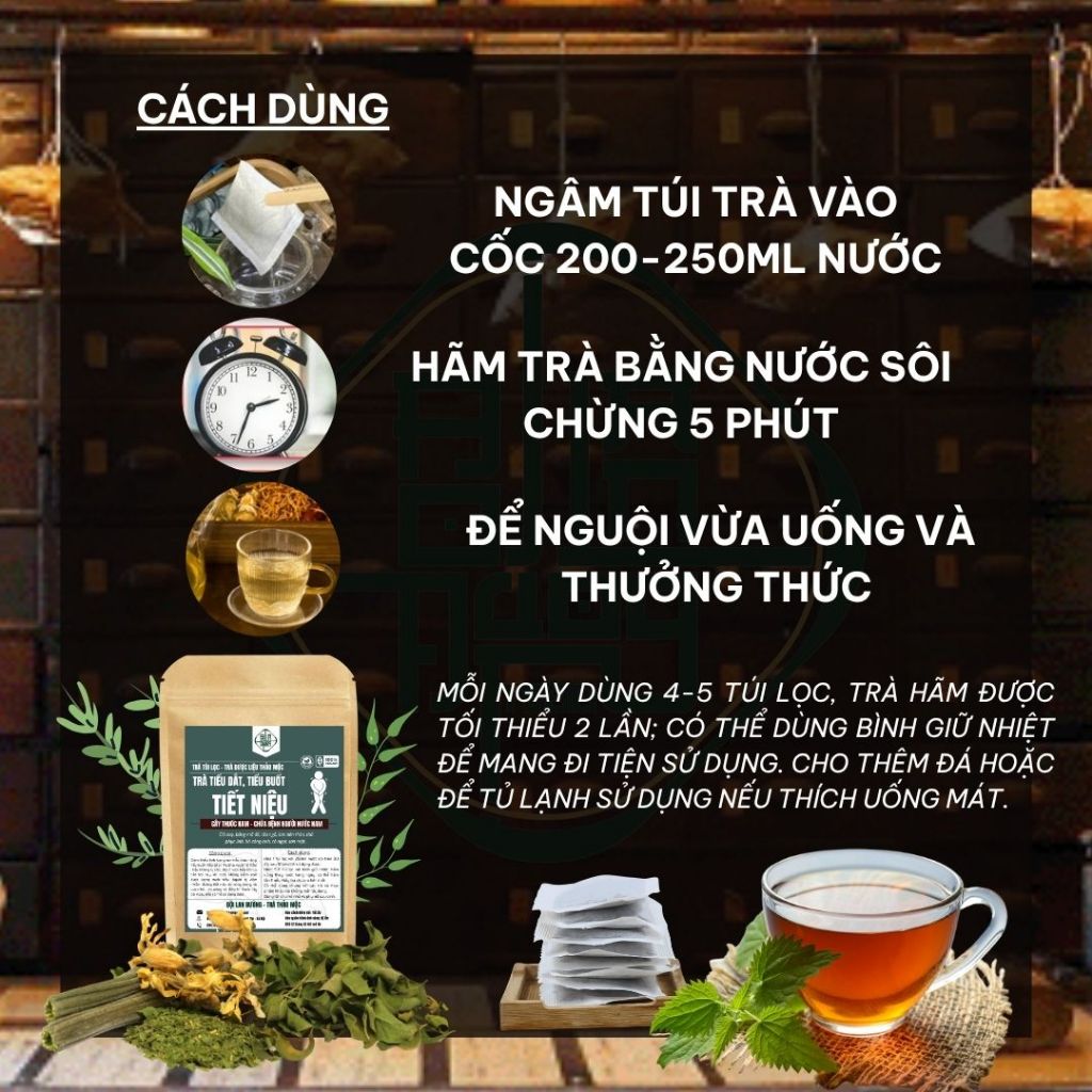 Trà tiểu dắt, tiểu buốt - Bội Lan Đường - Túi 50 lọc