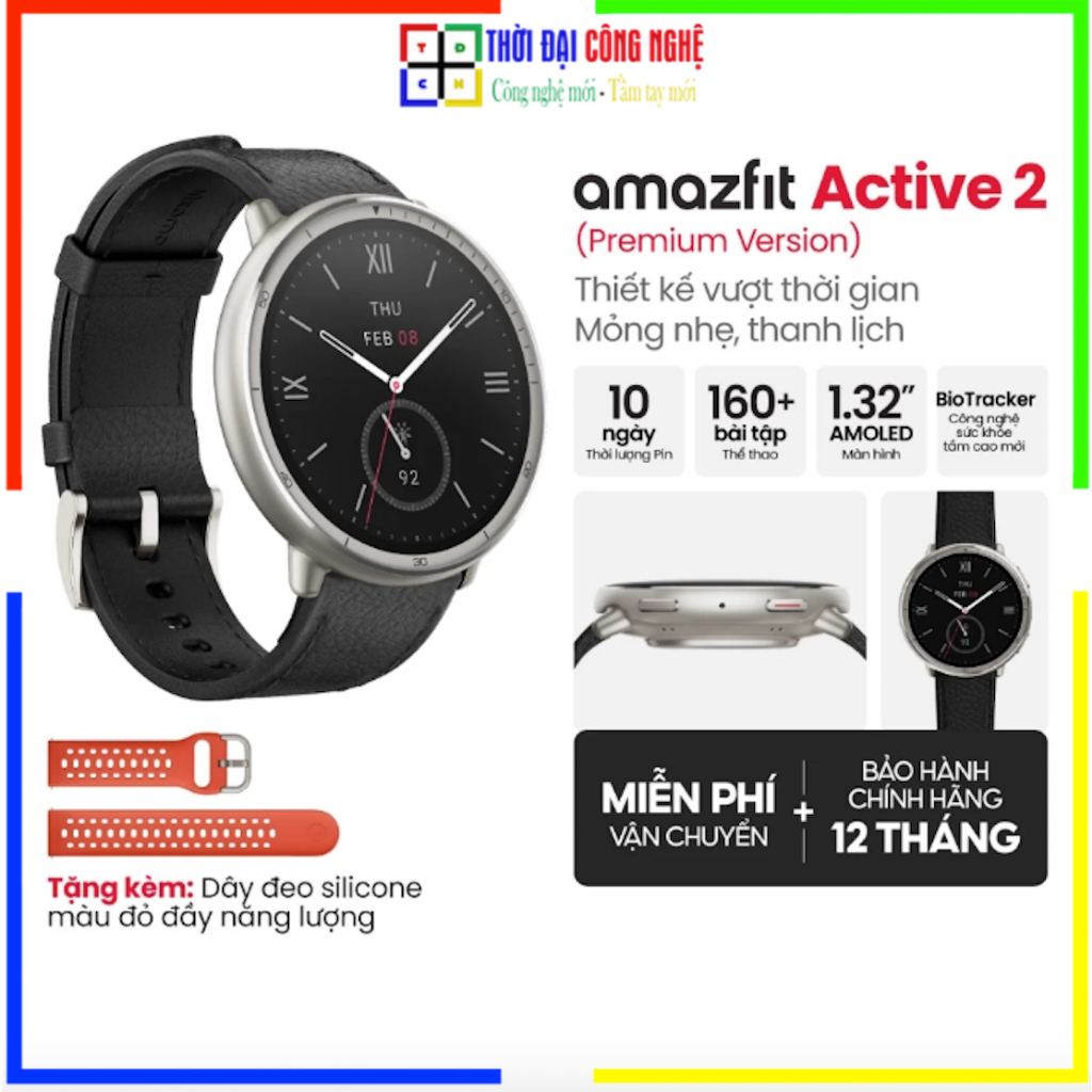 Đồng hồ thông minh Amazfit Active 2 chính hãng. Bảo hành 12 tháng, 1 đổi 1 15 ngày.