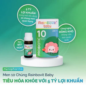 Men 10 Chủng Men Vi Sinh Rainbovit Baby lọ 5ml - Cải Thiện Tiêu Hóa, Biếng Ăn, Tăng Đề Kháng