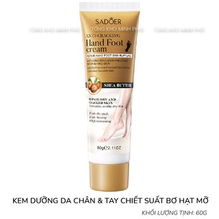 Kem Dưỡng Gót Chân Giảm Nứt Gót Chân Chai Sần Dưỡng Da Chân Và Tay Mềm Mịn SADOER Bơ Hạt Mỡ 60G