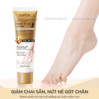 Kem Dưỡng Gót Chân Giảm Nứt Gót Chân Chai Sần Dưỡng Da Chân Và Tay Mềm Mịn SADOER Bơ Hạt Mỡ 60G