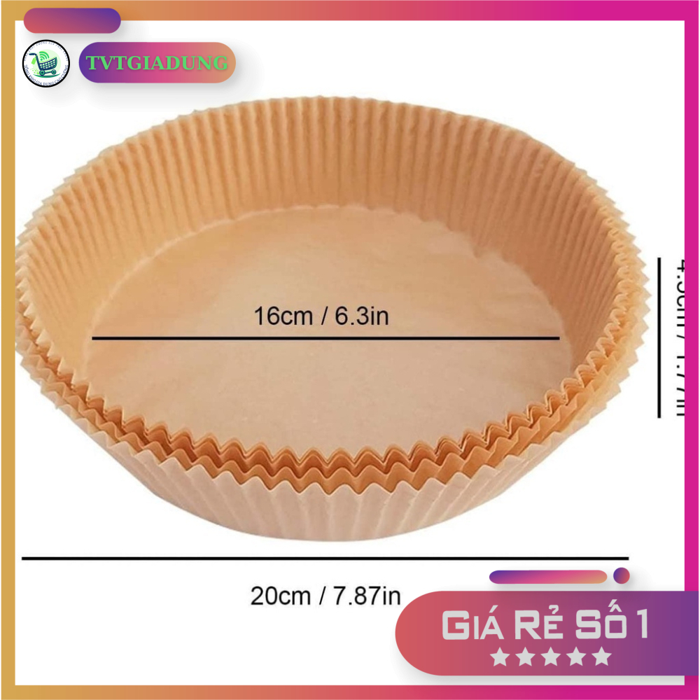 Giấy lót nồi chiên không dầu 1 Set 50 Tờ size 20cm 23cm dùng cho nồi chiên,lò nướng