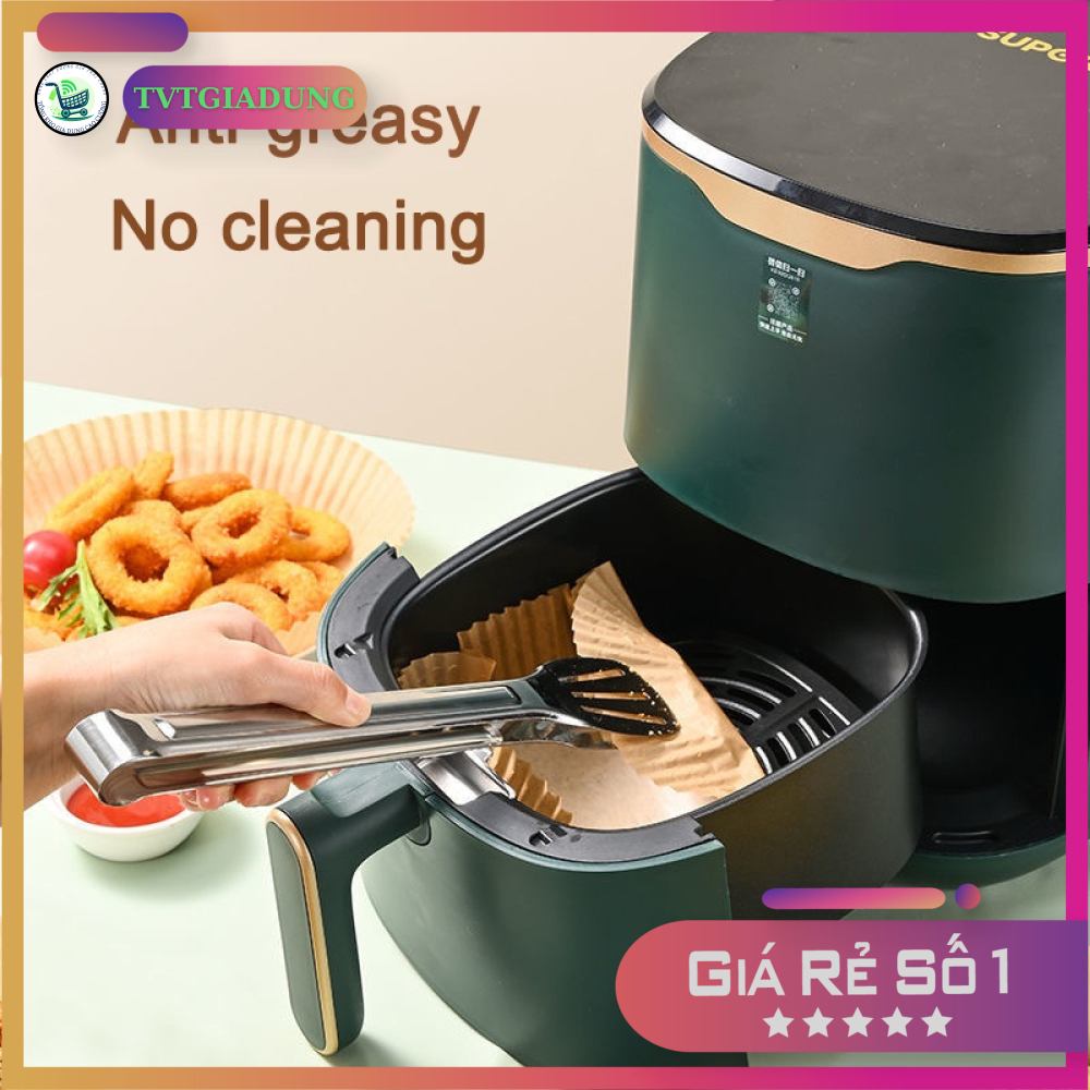 Giấy lót nồi chiên không dầu 1 Set 50 Tờ size 20cm 23cm dùng cho nồi chiên,lò nướng
