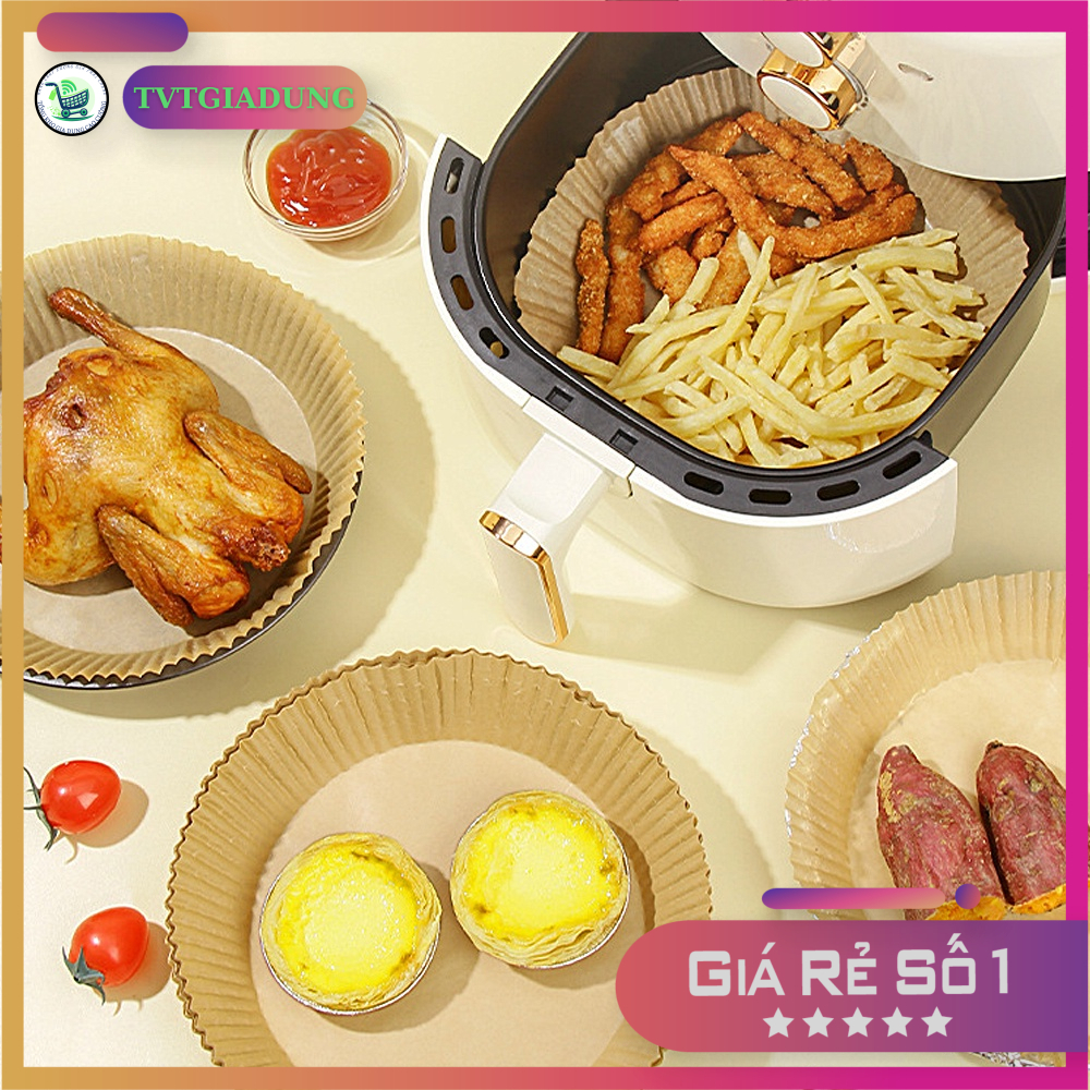 Giấy lót nồi chiên không dầu 1 Set 50 Tờ size 20cm 23cm dùng cho nồi chiên,lò nướng