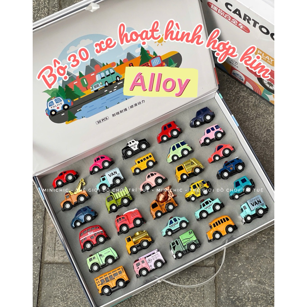 Bộ 30 xe oto Mini ALLOY CARTOON - xe hợp kim chạy đà | Shopee Việt Nam