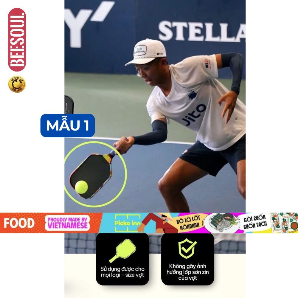 Dán viền vợt pickleball Quang Dương hottrend in 5D siêu hot decal dày dặn 2 mẫu bảo vệ vợt tối ưu BS